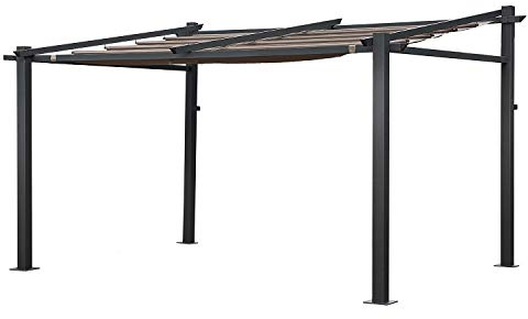 Happy Garden Pergola Murale 3 × 4m FRÉJUS Taupe - Structure Aluminium