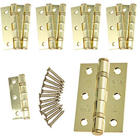 Door Hinge 3 / 76mm PVD Brass Ball Bearing Washer CE Grade 7 for Fire Door 5 Pair