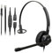 Casque Téléphonique avec Micro Antibruit pour Bureau Centre d'appel, Mono Oreillette avec Prise RJ9 pour Téléphone Fixe Avaya Polycom Nortel, avec Connecteur 3,5 mm pour Téléphone Portable et PC