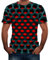 Yowablo T-Shirt Männer groß und groß solide Rundhalsausschnitt Kurzarm 3D gedruckt Mode Komfort Bluse Top (4XL,Rot)