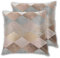 Art Fan-Design Cushion Cover Copper And Blush Rose Gold Marble Argyle Set of 2 Square Throw Pillow Case Sham Home for Sofa Chair Couch/Bedroom Decorative Pillowcases,18x18inch