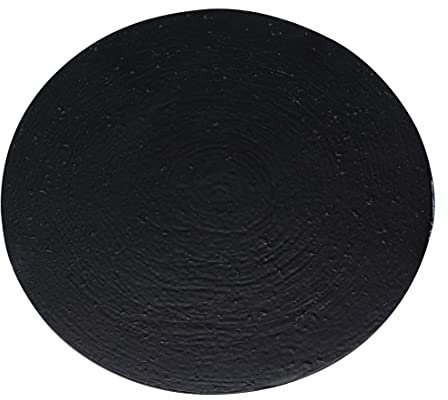 NKlaus Aluminium Kerzenteller rund Ø10cm Kerzenhalter schwarz schieferoptik Untersetzer Gebürstet - Design 10338