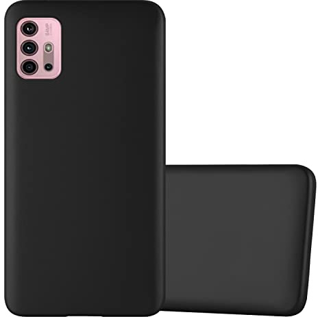Cadorabo Hülle kompatibel mit Motorola Moto G10 / G30 Schutzhülle TPU Silikon Case Metallic Design Slim Kratzfest Weiche Gummi mit Rundumschutz Case Hülle für Motorola Moto G10 / G30 in Schwarz