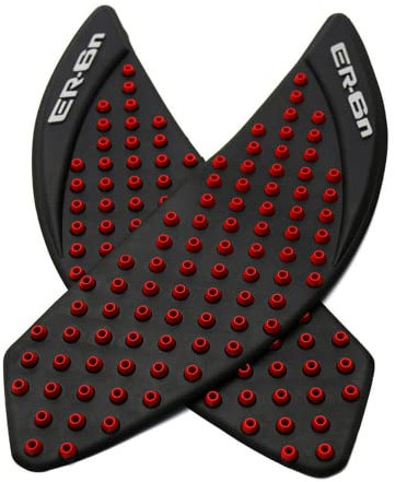 ESPEEDMTC Per Kawasaki ER-6N 2005-2016 Protettore Antiscivolo Tappo serbatoio Adesivo Serbatoio Carburante Ginocchio Grip Traction Side 3M Decalcomania (Red)
