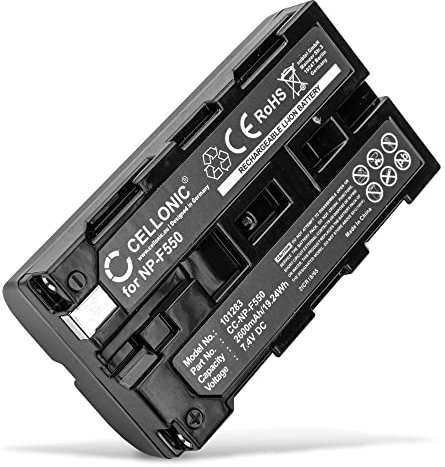 CELLONIC, Batterie pour Caméra, Compatible avec Sony NP-F750, NP-F330, NP-F550, NP-F950 (7.4V, 2600mAh)