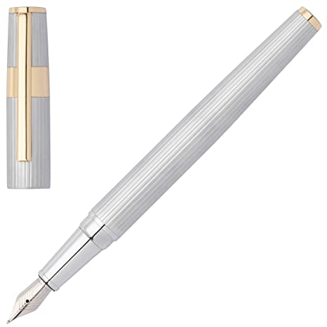 Hugo Boss Füllfederhalter Gear Pinstripe Silver/Gold