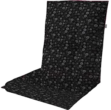 Doppler / Niederlehner Living/Gartenstuhlauflage/Niederlehner/Schwarz Blumen/ca. 100 x 48 x 6 cm