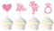 Blumomon Cupcake-Topper mit Aufschrift He Asked She Said Yes, hellrosa, glitzernd, Herzring, Cupcake-Picks, Hochzeit, Verlobung, Brautparty, Party, Kuchendekoration, Zubehör