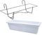CABLEPELADO Jardinera 60cm con Soporte de Metal - Balconera 60 cm - Soporte metálico y Jardinera Fabricada en PP Apto balcón, jardín, Patio, Interior o Exterior - Color Blanco