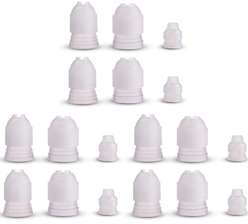 18 unids acoplador de plástico adaptador de tubería de glaseado acoplador de boquilla de decoración de pasteles acoplador de punta de tubo S, M, L tamaño