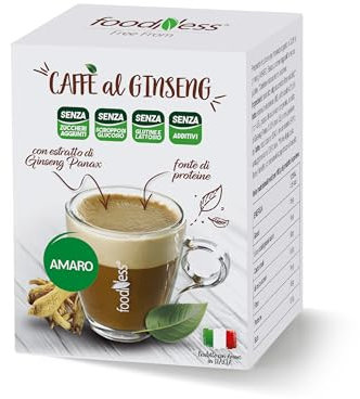 Foodness - Box da 10 Bustine di Ginseng Amaro, Bustine Monodose Solubili, Senza Additivi, Glutine, Lattosio, Grassi Idrogenati e Zuccheri Aggiunti