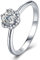 Atlyk Moissanite Solitär-Verlobungsring aus Sterlingsilber für Damen, Diamant, Stein, Sterlingsilber