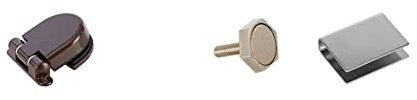 eliga Türband Modern Art Anschraubband braun & Türmagnet 22 mm mit U-Haftblech für Glastüren 8 mm