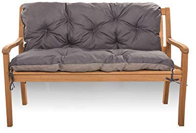 Sitzkissen für Hollywoodschaukel wetterfest - Bankkissen Outdoor - Gartenschaukel Kissen Sitzbank mit Rückenlehne (120 x 50 x 40, Anthrazit)