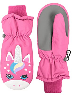 Mountain Warehouse Critter Kids Ski Mittens - Improved Grip, Water-resistant & Snowproof Mitts, Boys & Girls - Best for Autumn Winter, Hiking, Daily Use & Outdoors