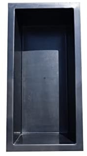 Wacredo GFK Rechteckbecken 200 x 100 x 60cm Kneippbecken Teichbecken | Wasserspielbecken architektonisches Wasserbecken für Wasserspiel Glasfaser (Schwarz)
