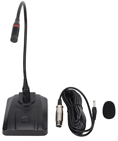 Microphone à Condensateur Col de Cygne de Bureau, Micro à Condensateur Vocal Filaire monté sur Table avec Filtre Anti-, Micro XLR pour Conférence Réunion Vidéo Diffusion en