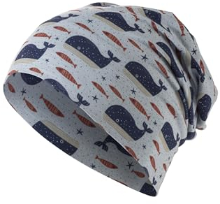 Sterntaler Jungen Beanie Jersey Wal Druck, Graublau, 49 EU