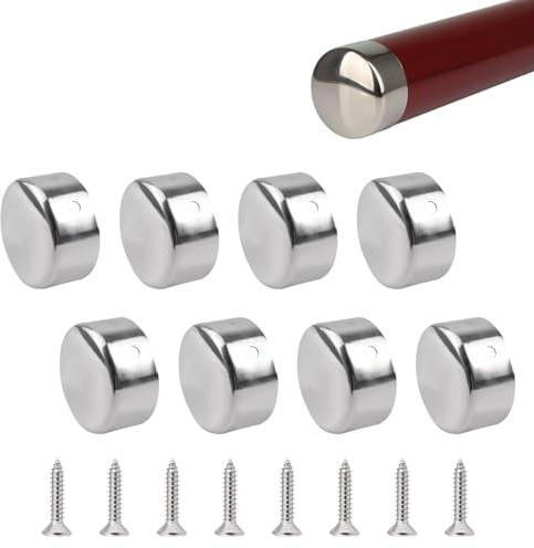 UFURMATE Handlauf-Endkappe, Edelstahl, runde Handlauf-Endkappen, Treppenstufen, Handlauf-Endabdeckung, Handlaufbeschläge für 45 mm Handlauf, 8 Stück