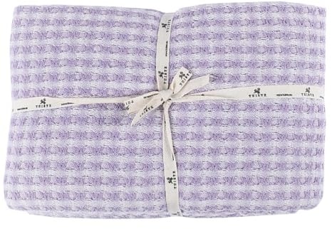 Tuiste Premium Tagesdecke Doppelte 200x230 Lila Lavendel, Leichte Sommerdecke Waffeloptik, Bettüberwurf, Plaid Decke für Sofa, Sofadecke Baumwolle, Couchdecke, überdecke Bett, überwurf