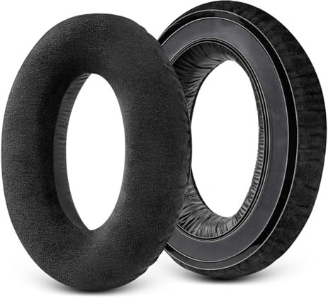 GEVO Earpads for Sennheiser HD650/HD600/HD660S/HD545/HD525/HD535 Headphones, Velour Ear Pads Cushions Replacement for Massdrop X HD6XX/HD58X and HD580/HD565 Jubilee Headset (Black Velour)
