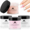 EBANKU Pink Acrylic Powder, 120g/4.23oz Acrylic Powder Large Capacity Professional Acrylic Nail Powder for Nail Acrylic Extension, Nail Carving, Long-Lasting, No Nail Lamp Needed (4 Colors)