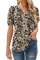 EFFAN Womens Summer Tops Casual V Neck Pleated Puff Short Sleeve T Shirts Flower Print Tunic Blouse Floral_Apricot L (UK 16-18)