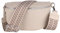 MIRROSI® Bauchtasche Damen, Echtleder, Made in Italy, Umhängetasche, Brusttasche, Crossbody Bag (1 Tasche & 2 Gurte) (Beige (Zahnrad Beige Taupe), Große Tasche (28x18x9cm))
