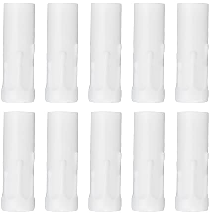 Kronleuchter-Kerzenlampen-Sockelhülse, 10 Stück, Galvanisiertes Eisen, Kerzenform, Sockelabdeckungen, Hülsen, 7,6 cm Hoch, Kerzenabdeckung, Tropfhülsen(Weiß)