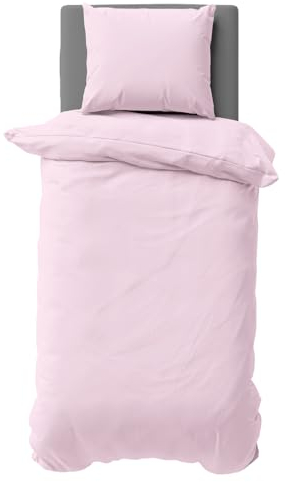 Visaggio Bettwäsche 135x200 cm Rosa Mikrofaser Uni Bettbezug Garnitur Set Einfarbig Kissenbezug Schlafzimmer Set