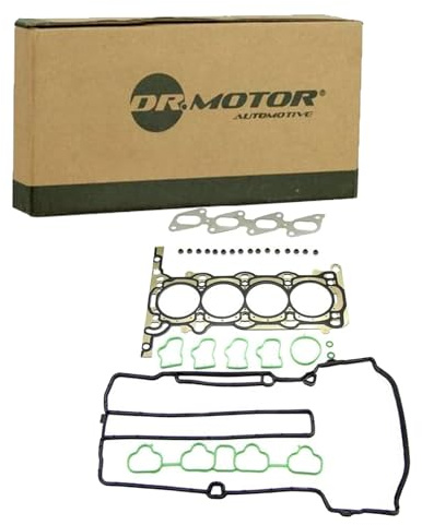DR.MOTOR AUTOMOTIVE DRM15214S Dichtungssatz Zylinderkopf mit Zylinderkopfhauben-Dichtung mit Ventilschaftabdichtung mit Zylinderkopfdichtung mit Ansaugkrümmerdichtung(en) mit Abgaskrümmerdichtung(en)