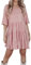 Qianderer Damen-Minikleid mit Pailletten, kurzärmelig, lässig, glitzernd, Tunika, T-Shirt, Kleid, gestuft, Party, Club, Disco, Tanz, Minikleider, rose, XL