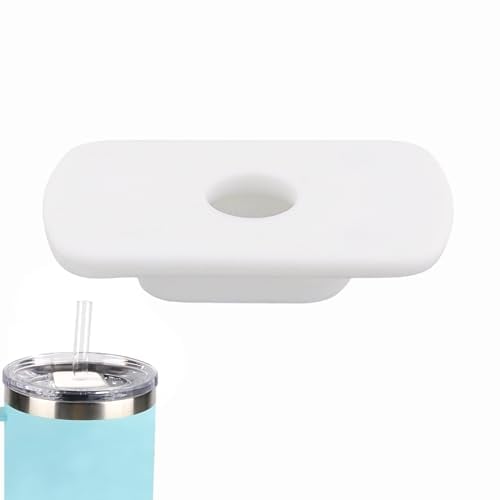 Straw Lid Attachment Compatible with YETI Rambler 20oz 30oz Travel Mug, BPA-Free Straw Lid Accessories for Yeti Rambler Stronghold Cap Slider Replacement Straw Cover(White)