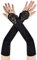 Cleminsta Schwarz Lange Handschuh, Elegant Fingerlose Damenhandschuhe Satin Classic 1920er Stil Fest Party Handschuhe für Frauen Mädchen Halloween Karneval Fasching