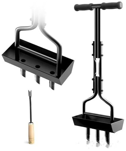 HYCHIKA Aeratore per Terreni e Prati compattati, 3 Tubi di Estrazione del Terreno PCS