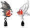 PARYFO Engel und Teufel Ohrringe Sterling Silber Dämon Schwarz und Weiß Engelsflügel Ohrstecker Roter Kristall Ohrringe Engel Teufel Schmuck Geschenke für Damen Mädchen Mutter Tochter
