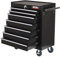 Roller Tool Cabinet Storage 7 Drawer Toolbox Tool Chest Trolley With Wheel Black, Made with Powder Coated Steel & Rust-resistant, Ball Bearing Slides and 4 Wheels with Brakes
