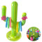 7 Pcs Cactus Ring Toss Game Set, Inflatable Cactus, Color Inflatable Rings, inflatable party props, Party Toss Game, Indoor Outdoor Toys for Hawaii Party Decor Swimming Pool Toy