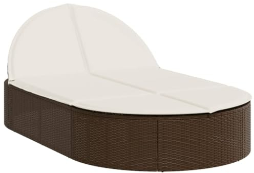 vidaXL Tumbona Doble con Cojines ratán sintético marrón