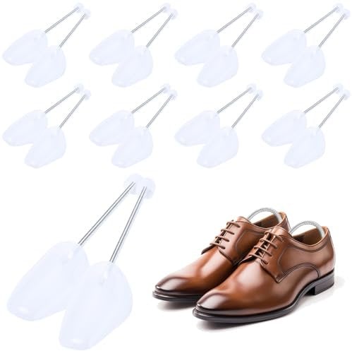 UCAMP Schuhspanner 9 Paar Schuhstrecker,Gr.38-45 Schuhspanner Herren,Schuhdehner,Schuhformer aus Kunststoff,Shoe Tree für Einstellbare Länge und Breite,für Alle Arten Von Schuhen,Transparent-Weiß