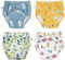 Dioshark Trainingsunterhosen Baby Jungen, 4 Stück Wiederverwendbare Töpfchen Trainingshosen Unterhosen Baumwolle Trainerhose Waschbar Dinosaurier Auto Hund Bär Druck Gelb Weiß Blau Kleinkind 2-4 Jahre