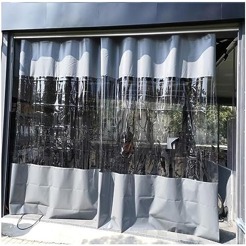 Cenador transparente impermeable para exteriores, paneles laterales con ojales, ideal para pérgola, porche, patio y toldo de cochera, 1 x 2,2 m