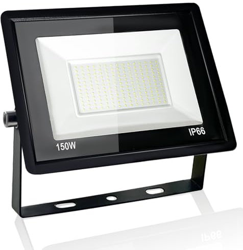 150W LED Strahler Außen, 6500K Kaltweiß Led Scheinwerfer Außen, IP66 Wasserfest LED Fluter Spotlight, Außenstrahler für Garten, Garage, Hof