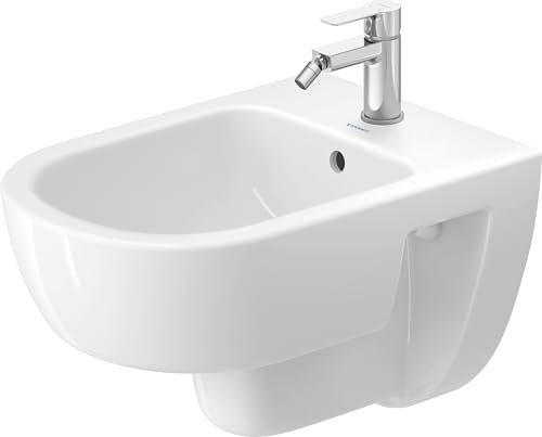 Duravit D-Code Wandbidet, mit Hahnloch, mit Überlauf, 370x540x340mm, Weiß Hochglanz, 2723150000
