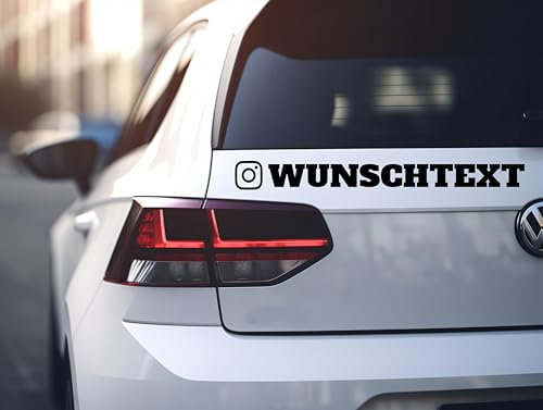 Namen Aufkleber für social Werbung mit Wunschtext & Logo (1938) - Tuning Sticker User Name fürs Auto - Username Wunsch Text Autoaufkleber