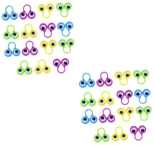 ifundom 2 Sätze Brillenring Puppen Kinderpuppen Für Ab Jahren Neuheit Fingerspielzeug Finger Augen Fingerpuppen Fingerspiel Plastik 15 Stücke * 2