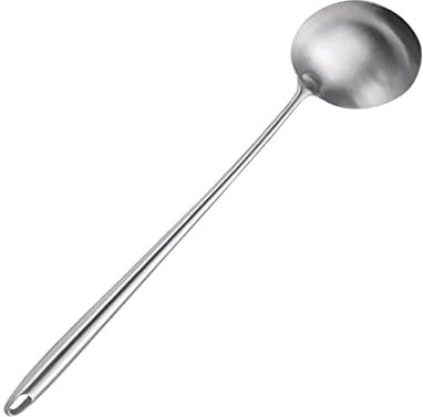 CIYODO Ergonomic Handle Design Long Frying Spoon Stainless Steel Kitchenware for Indian Cooking
