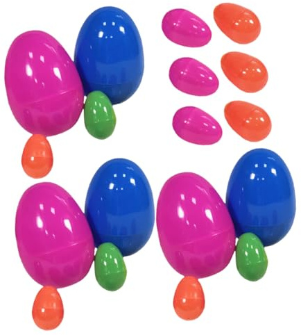 WOONEKY 18 Stück Teiliges Ostereier für Plastikeier für Partydekoration DIY und Bastelprojekte für Kindergarten und Ostereiersuche
