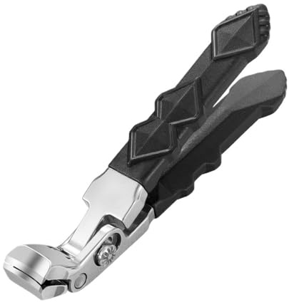 Nagelknipser mit langem Griff, schwarzer strukturierter Griff, Maniküre, Fingernagelschneider, dicker, harter Zehennagelschere, Werkzeug (rund)