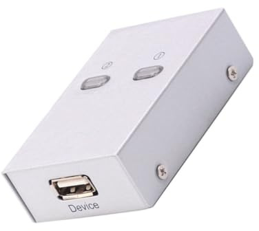 Tofficu USB 2.0 Druckerfreigabe Automatischer Sharer mit Automatischem Umschalter aus Kunststoff und Metall für Kleine Büroumgebungen und Private Nutzung